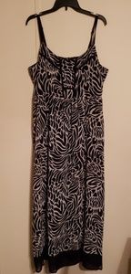 EUC Nicole Miller Size16 Long Blk/White Dress